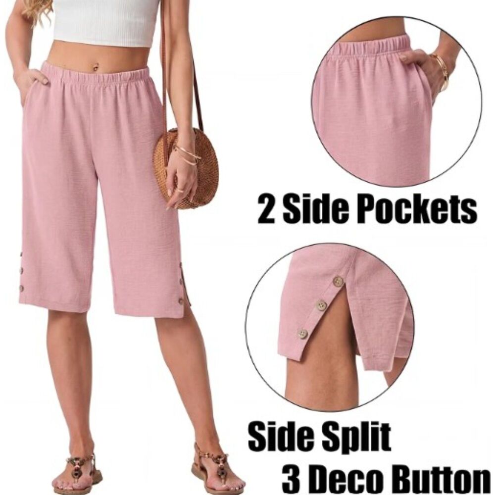 Women's Casual Summer Bermuda Shorts Side Split